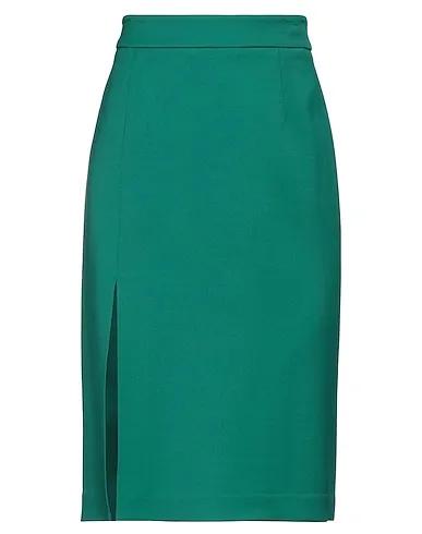 Emerald green Cotton twill Midi skirt