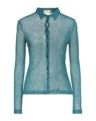 Emerald green Knitted Patterned shirts & blouses