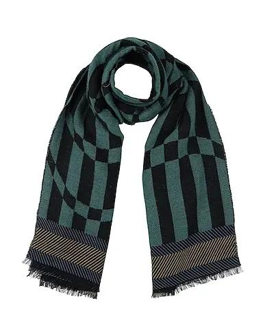 Emerald green Knitted Scarves and foulards