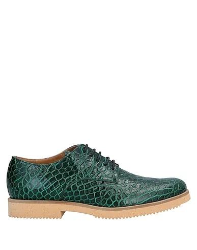 Emerald green Leather Laced shoes