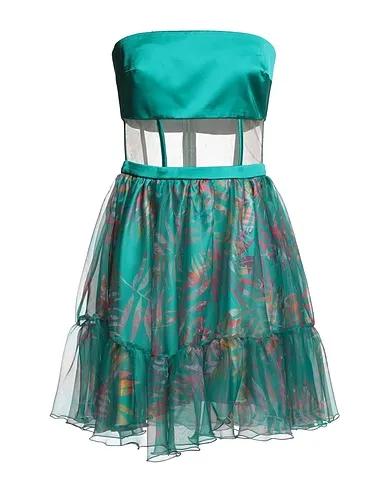 Emerald green Organza Short dress