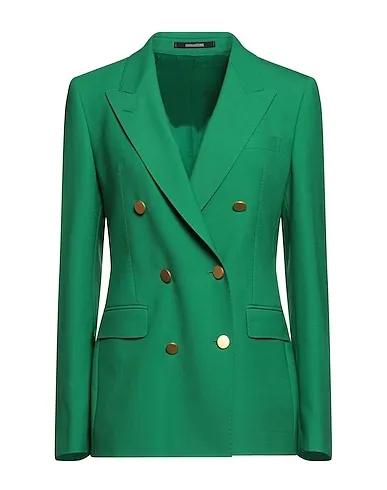 Emerald green Plain weave Blazer