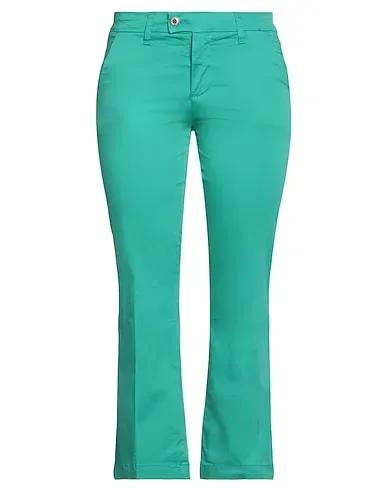 Emerald green Plain weave Cropped pants & culottes