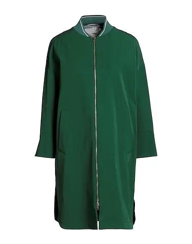Emerald green Plain weave Full-length jacket