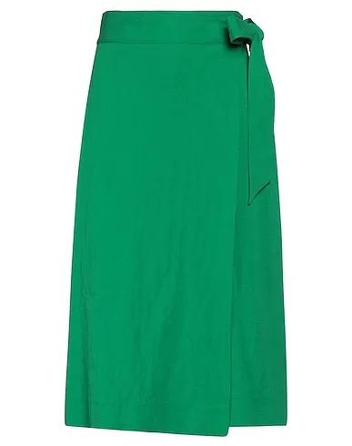 Emerald green Plain weave Midi skirt