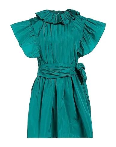 Emerald green Plain weave Short dress