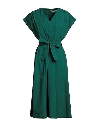 Emerald green Poplin Midi dress