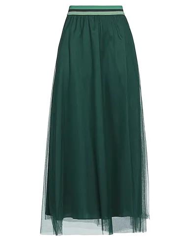 Emerald green Satin Maxi Skirts