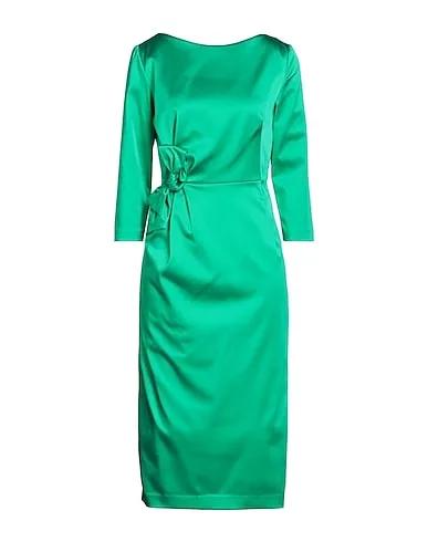 Emerald green Satin Midi dress