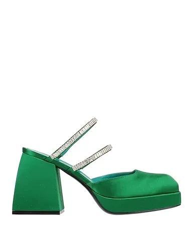 Emerald green Satin Mules and clogs