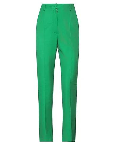 Emerald green Silk shantung Casual pants
