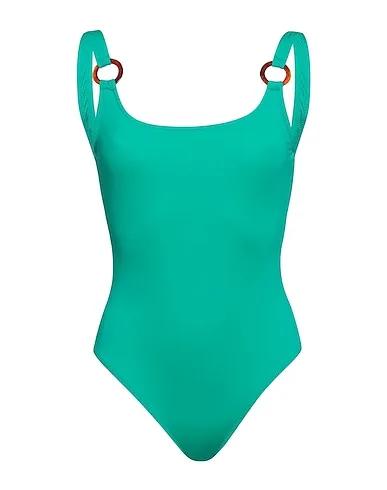 Emerald green Synthetic fabric One-piece swimsuits