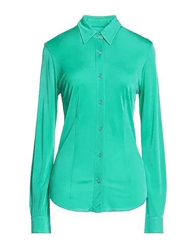 Emerald green Synthetic fabric Solid color shirts & blouses
