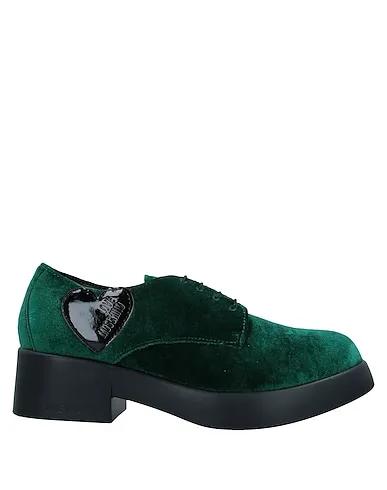 Emerald green Velvet Laced shoes