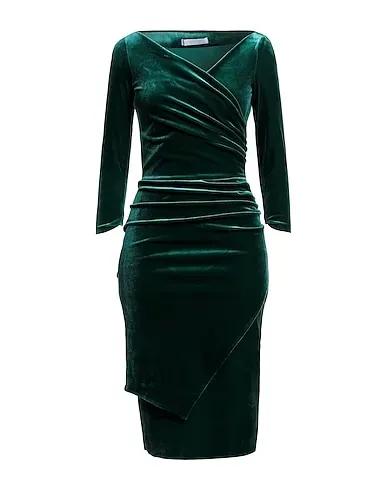 Emerald green Velvet Midi dress