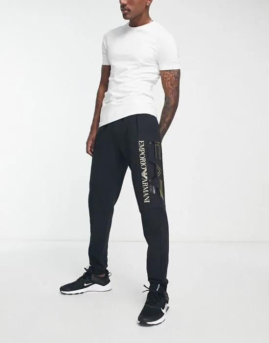 Emporio Armani  oversized logo sweatpants in black