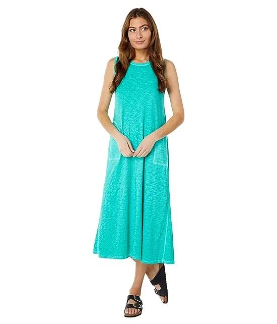 Enzyme Washed Jersey Sleeveless Maxi Dress with Pockets