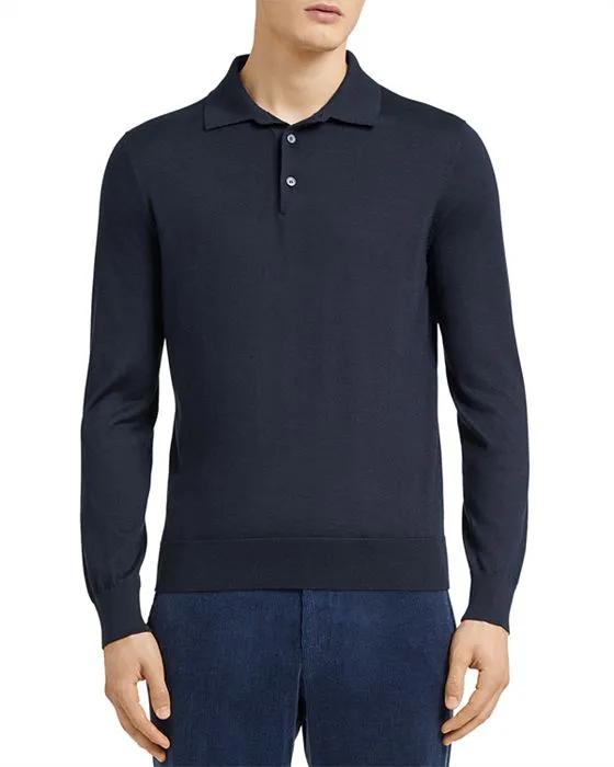 Ermenegildo Cashseta Essential Long Sleeve Regular Fit Polo Shirt