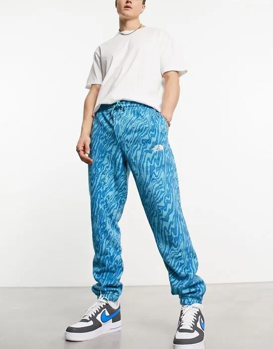 Essential oversized sweatpants in blue marble print Exclusive at ASOS