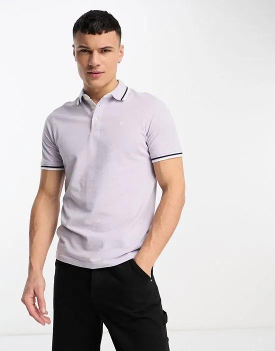 Essentials pique polo in lilac