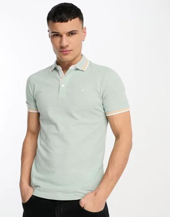 Essentials pique polo in mint green