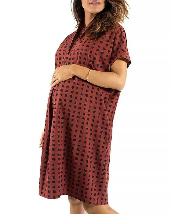 Everywhere Checked Maternity Dress 