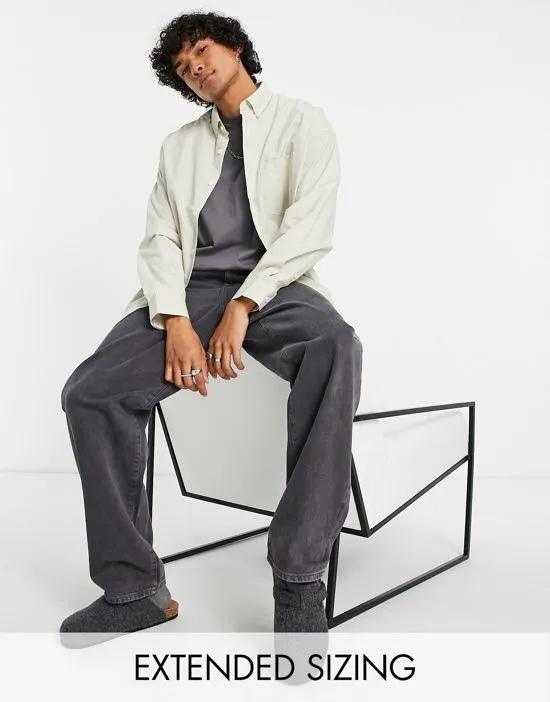 extreme oversized dad shirt in stone