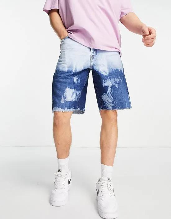 extreme wash slim short in mid wash