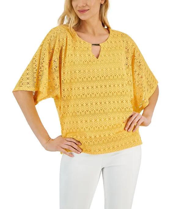 Eyelet Poncho Top, Created for Macy's