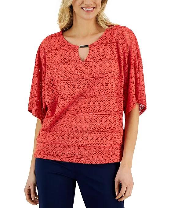 Eyelet Poncho Top, Created for Macy's