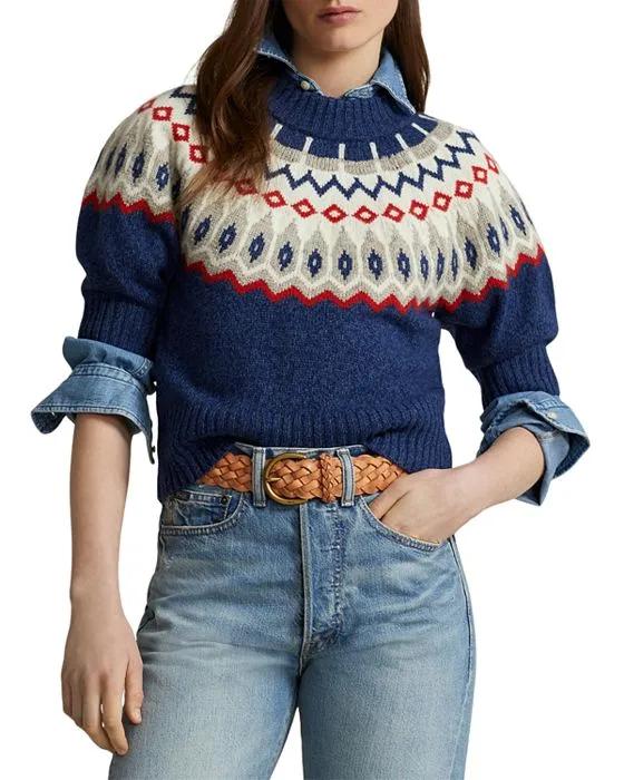 Fair Isle Puff Sleeve Sweater