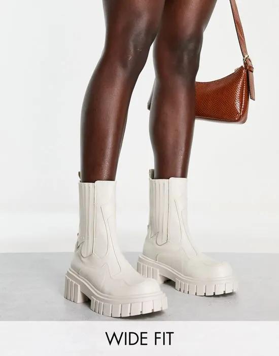 Farfetch chunky ankle boots in white