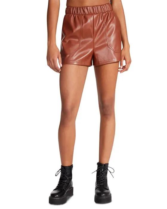 Faux The Record Faux Leather Shorts