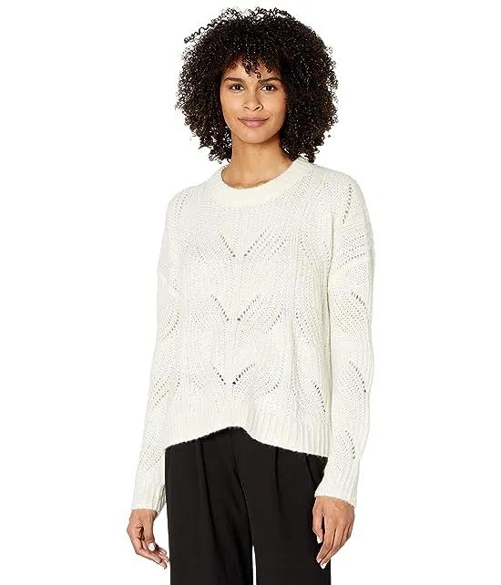 Fawn Pointelle Pullover Sweater