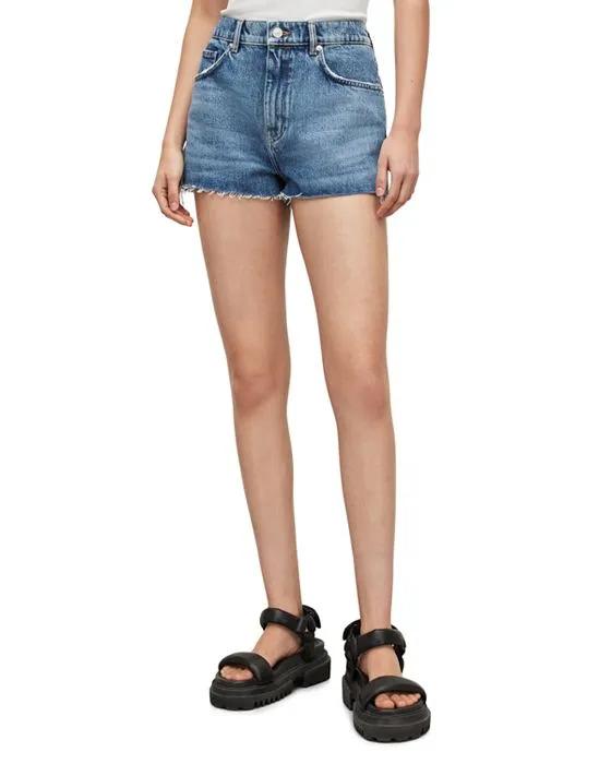 Faye Denim Shorts in Dark Indigo
