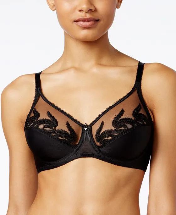 Feather Full Figure Sheer-Embroidery Underwire Bra 85121