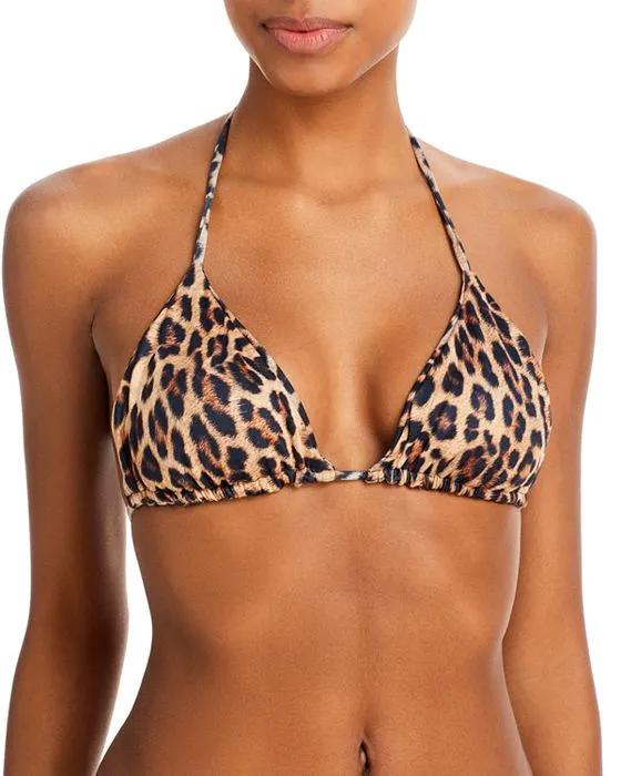 Fifi Leopard Print Triangle Bikini Top