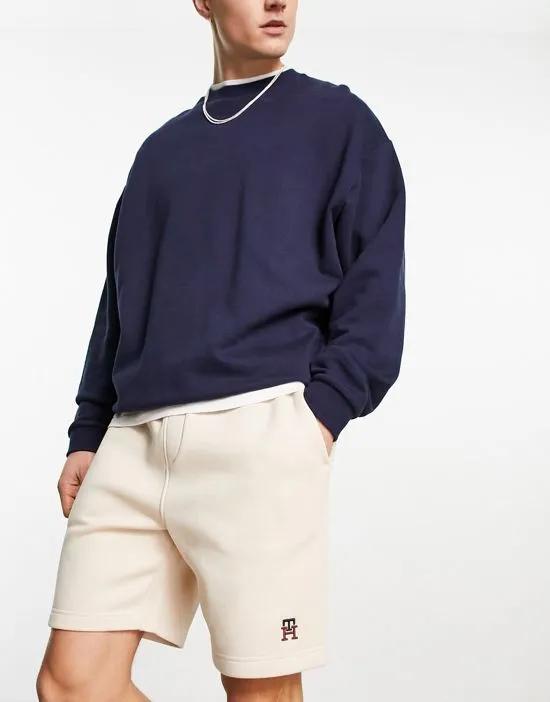 flag logo shorts in beige