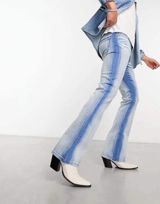 flare jeans in extreme fade blue wash
