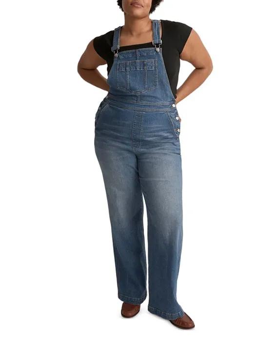Flare Leg Denim Overalls
