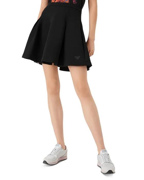 Flared Scuba Mini Skirt