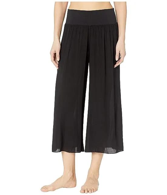 Flat Waist Boho Capris in Rayon Voile