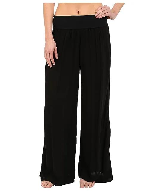 Flat Waist Pants in Rayon Voile