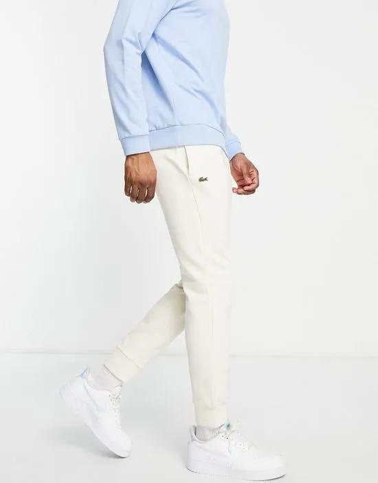 fleece sweatpants in off white