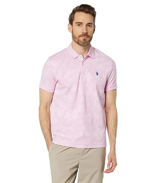 Floral Birdseye Slim Pique Polo