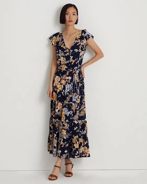 Floral Flutter Sleeve Maxi Dress