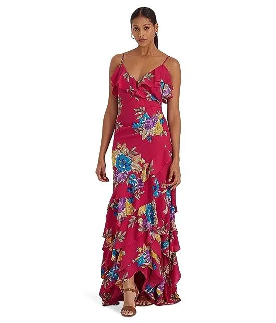 Floral Georgette Tiered Gown