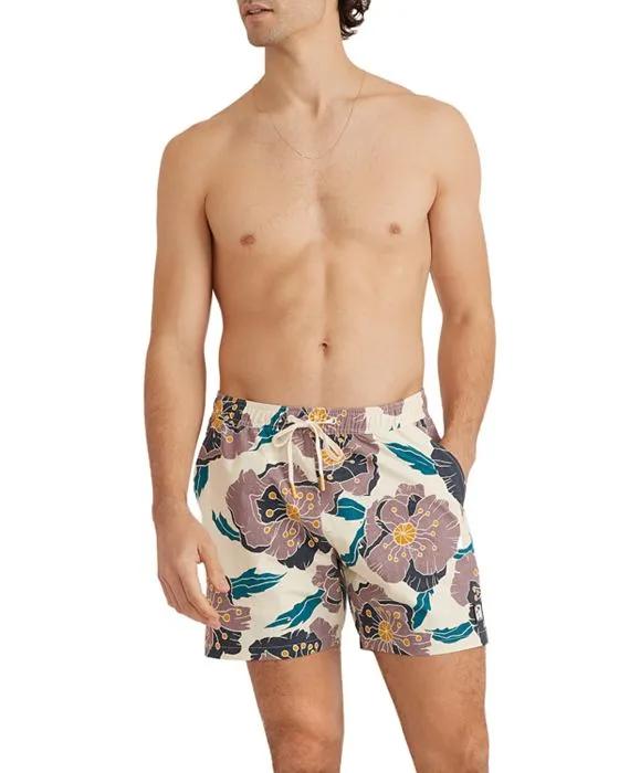 Floral Print Swim Trunks