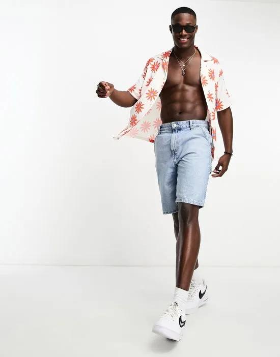 floral revere shirt in white