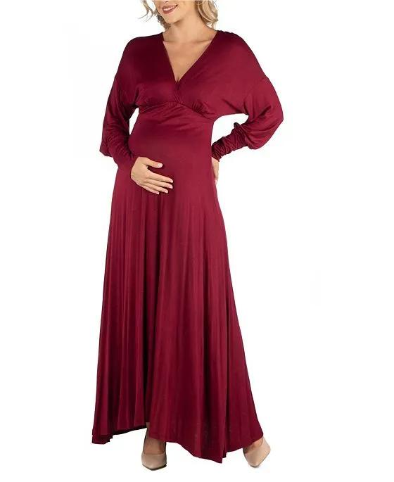 Formal Long Sleeve Maternity Maxi Dress